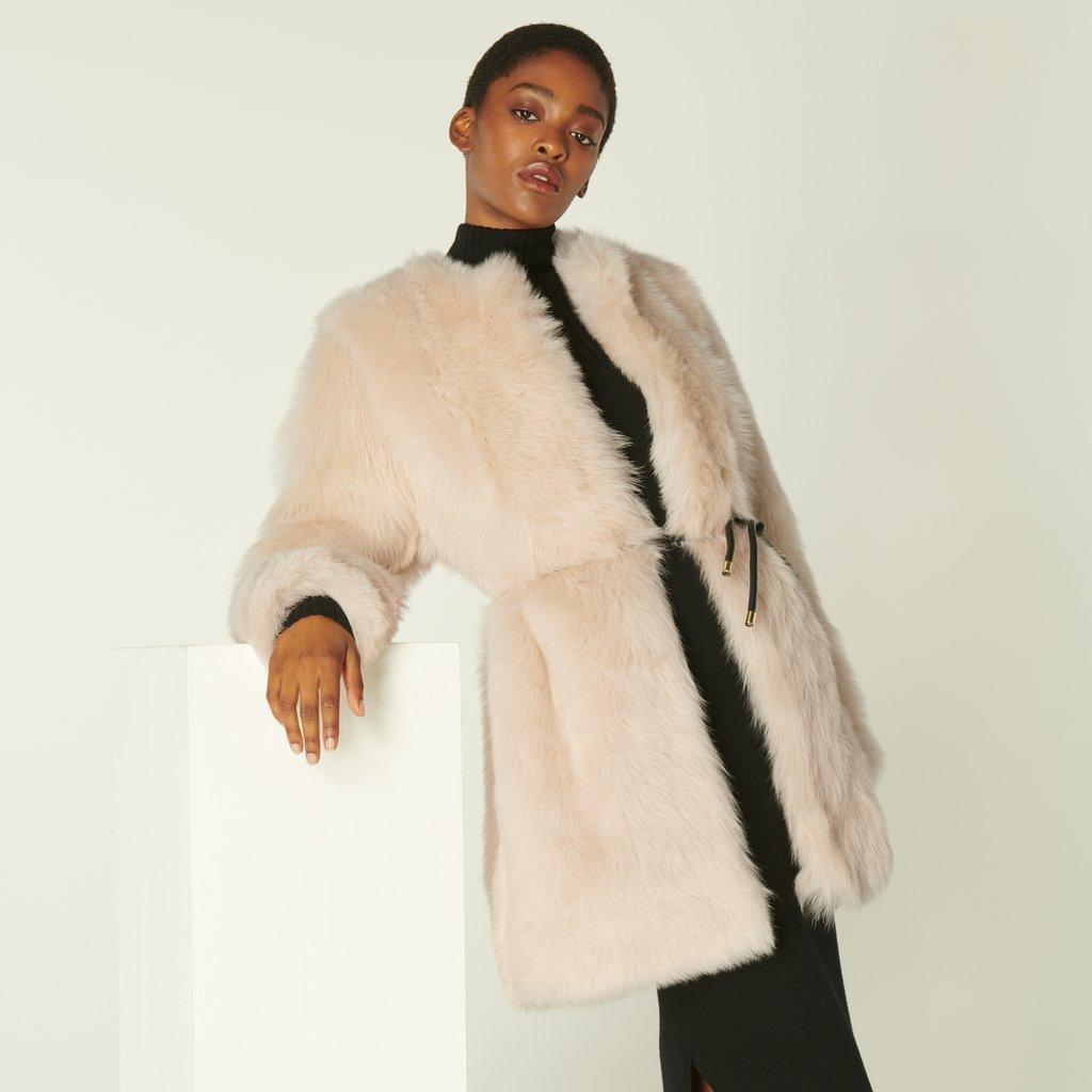 Leather jacket Off-White - Maxi print shearling coat
