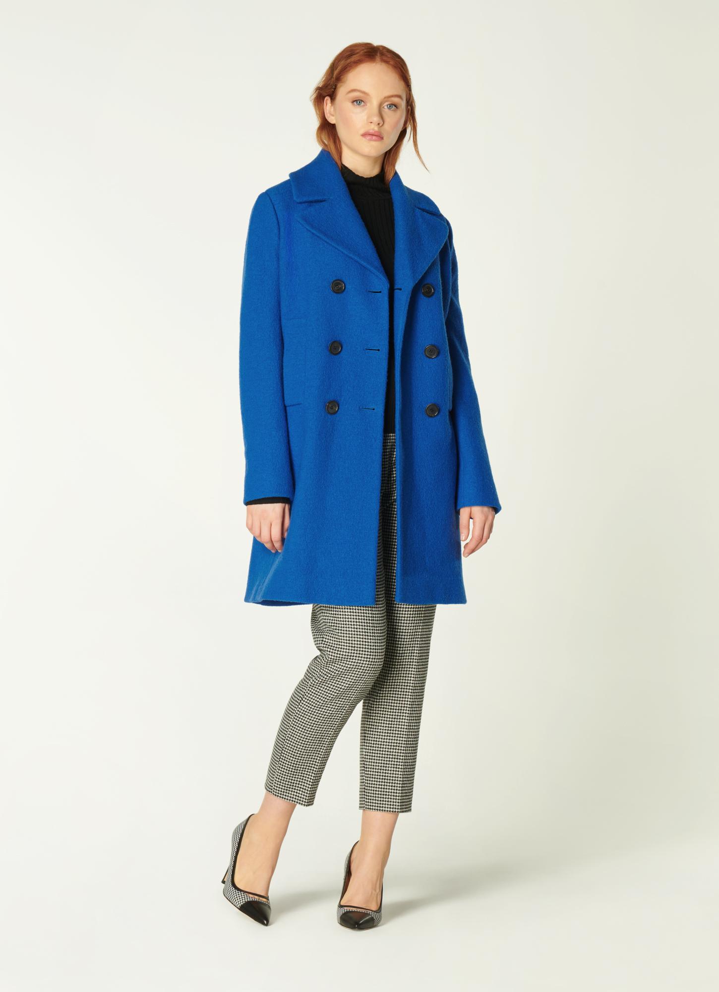 electric blue wool coat