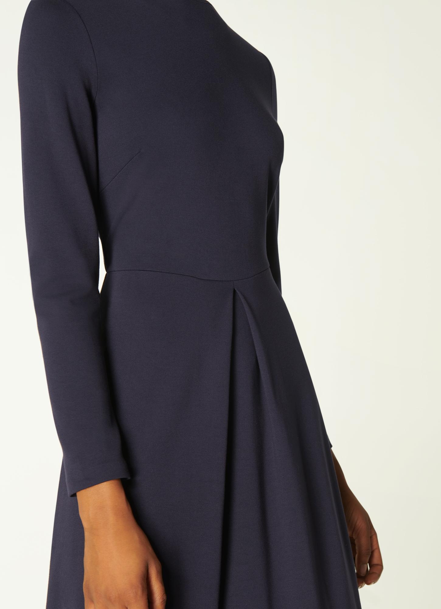 Navy Blue Fit And Flare Jersey Dress Uk Fit And Flare Shirt Dress In Navy  Roman