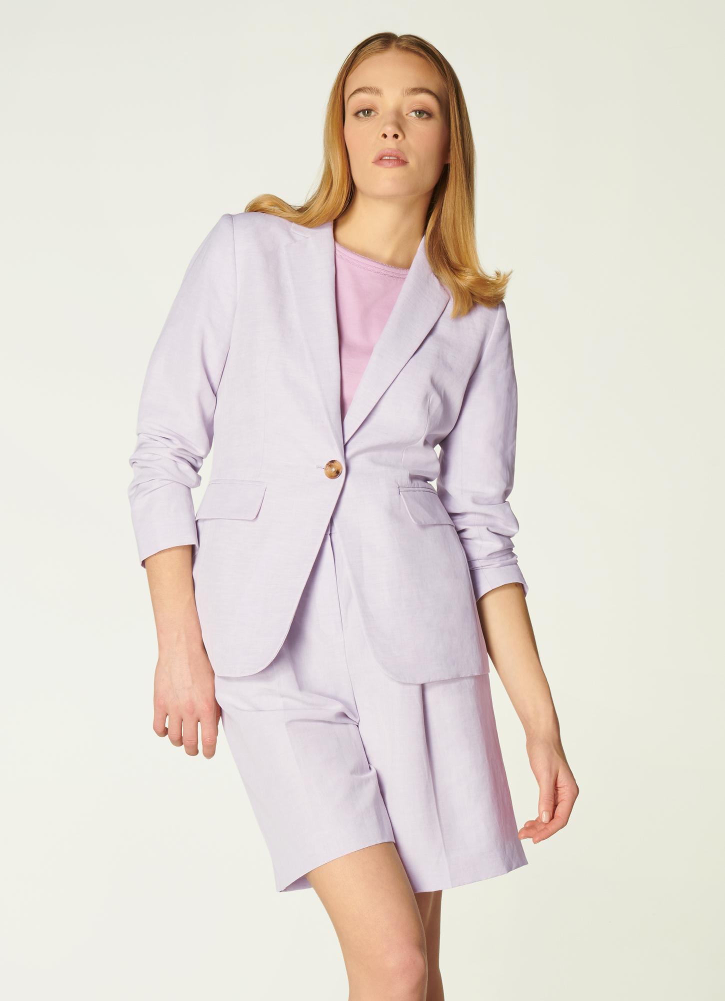 Sweetpea Lilac Linen-Blend Jacket Clothing
