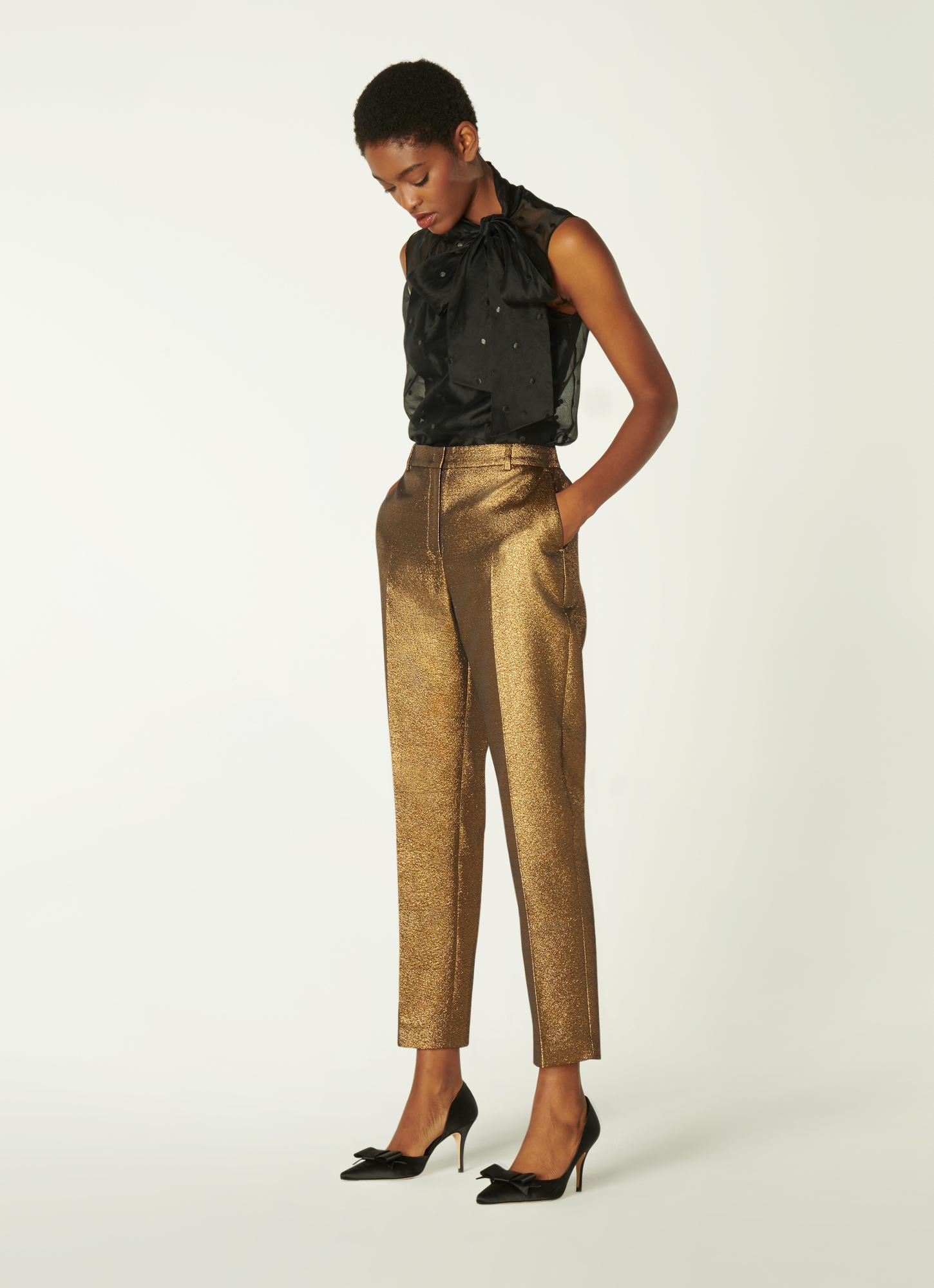 Issy Gold Tailored Trousers| Clothing 