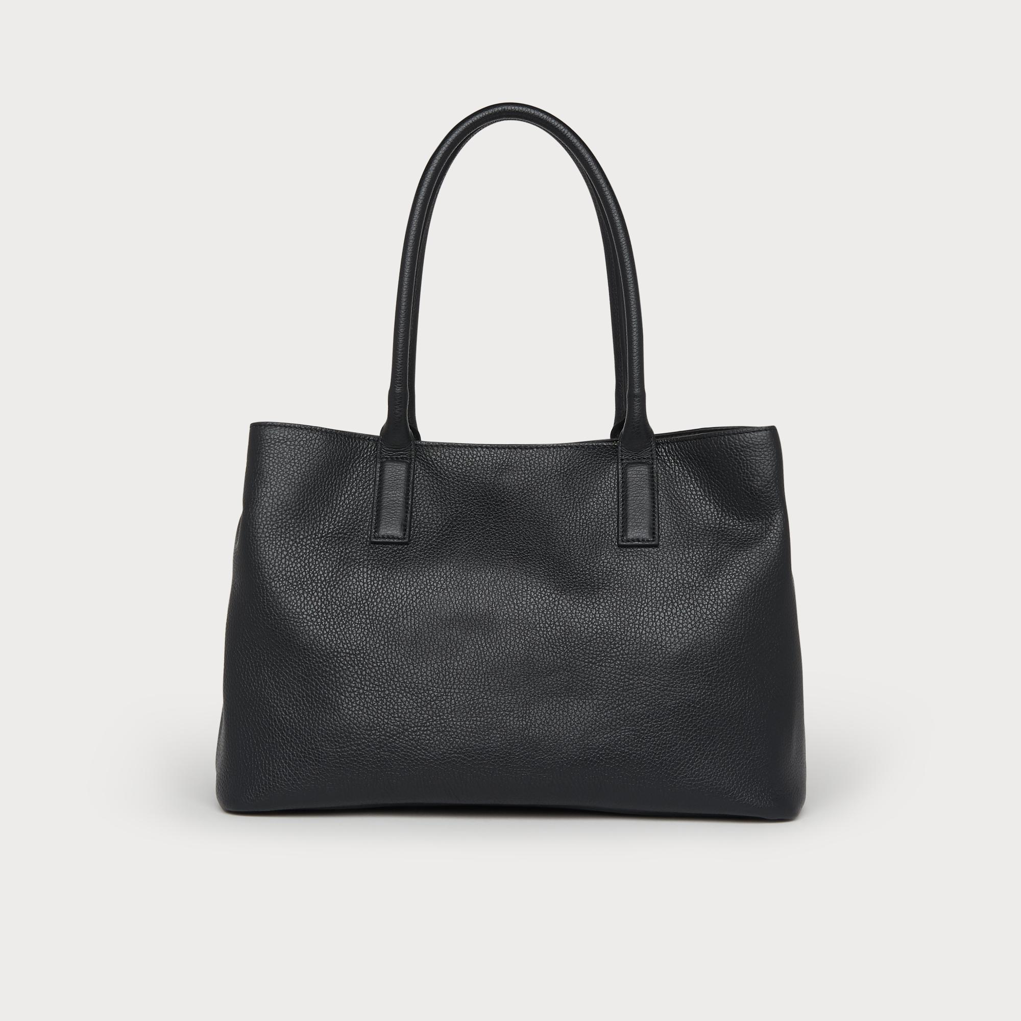 Lillian Black Leather Tote Bag With Compartments | LK Bennett