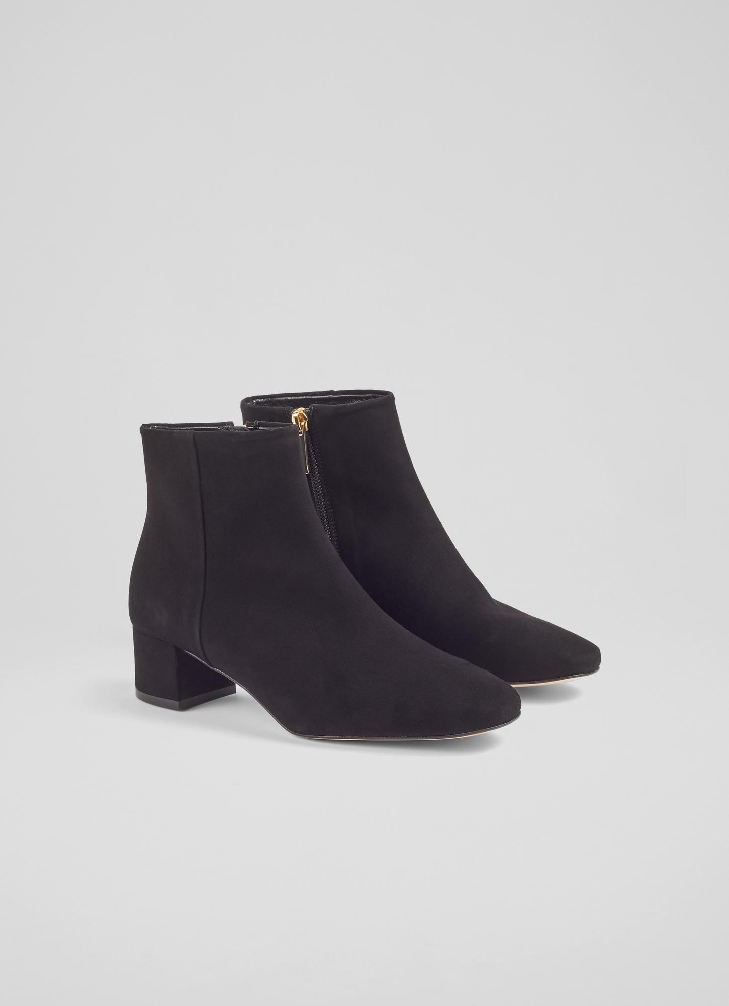 black suede leather booties