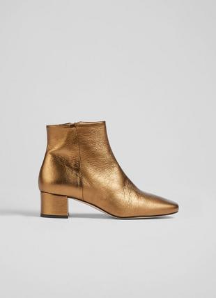 Gabrielle Bronze Leather Ankle Boots