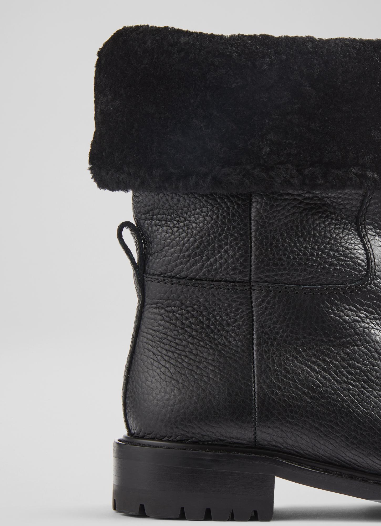 leather and shearling boots