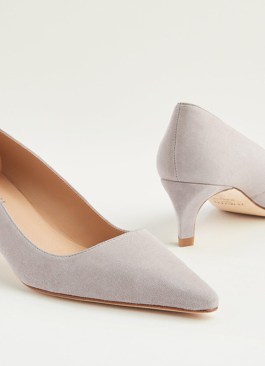Ladies Grey Kitten Heel Shoes