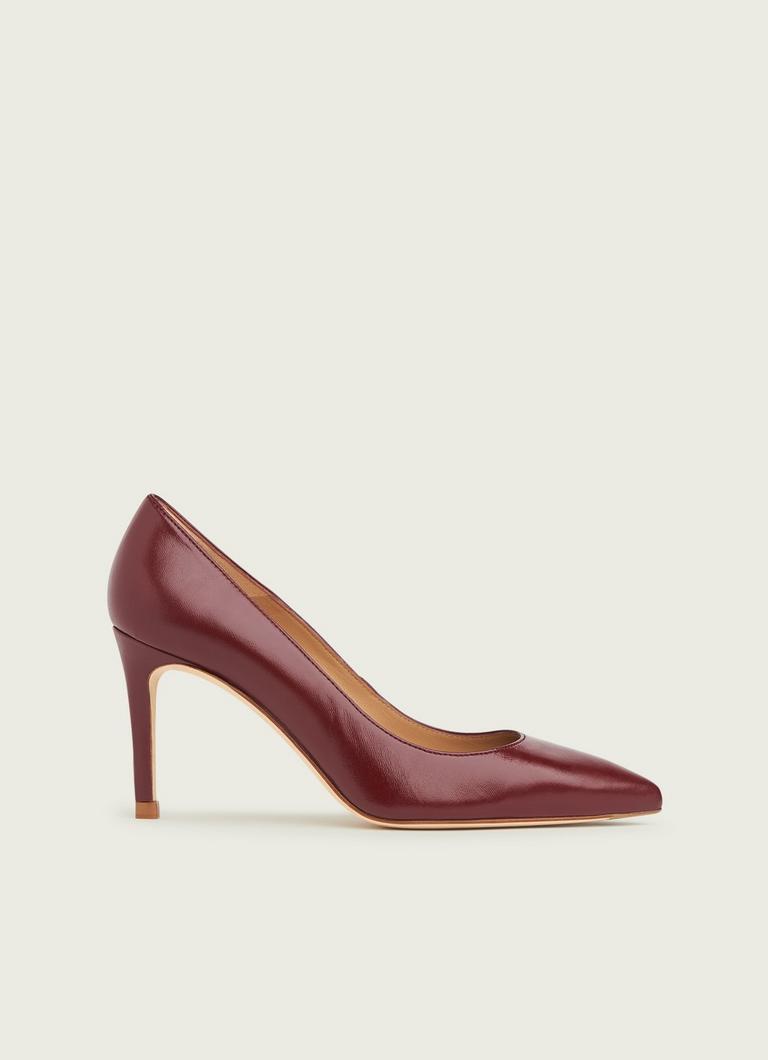 Floret Dark Red Nappa Leather Pointed Toe Courts The Archive Sale L.K.Bennett London