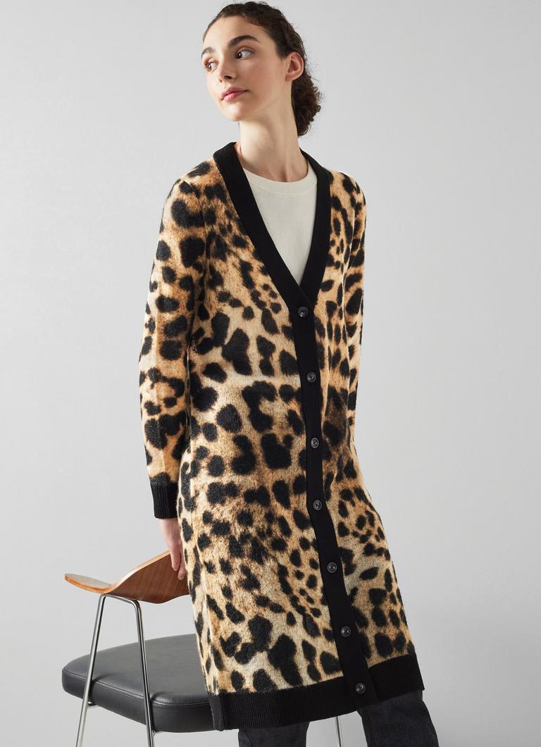 Leopard print cardigan sales target