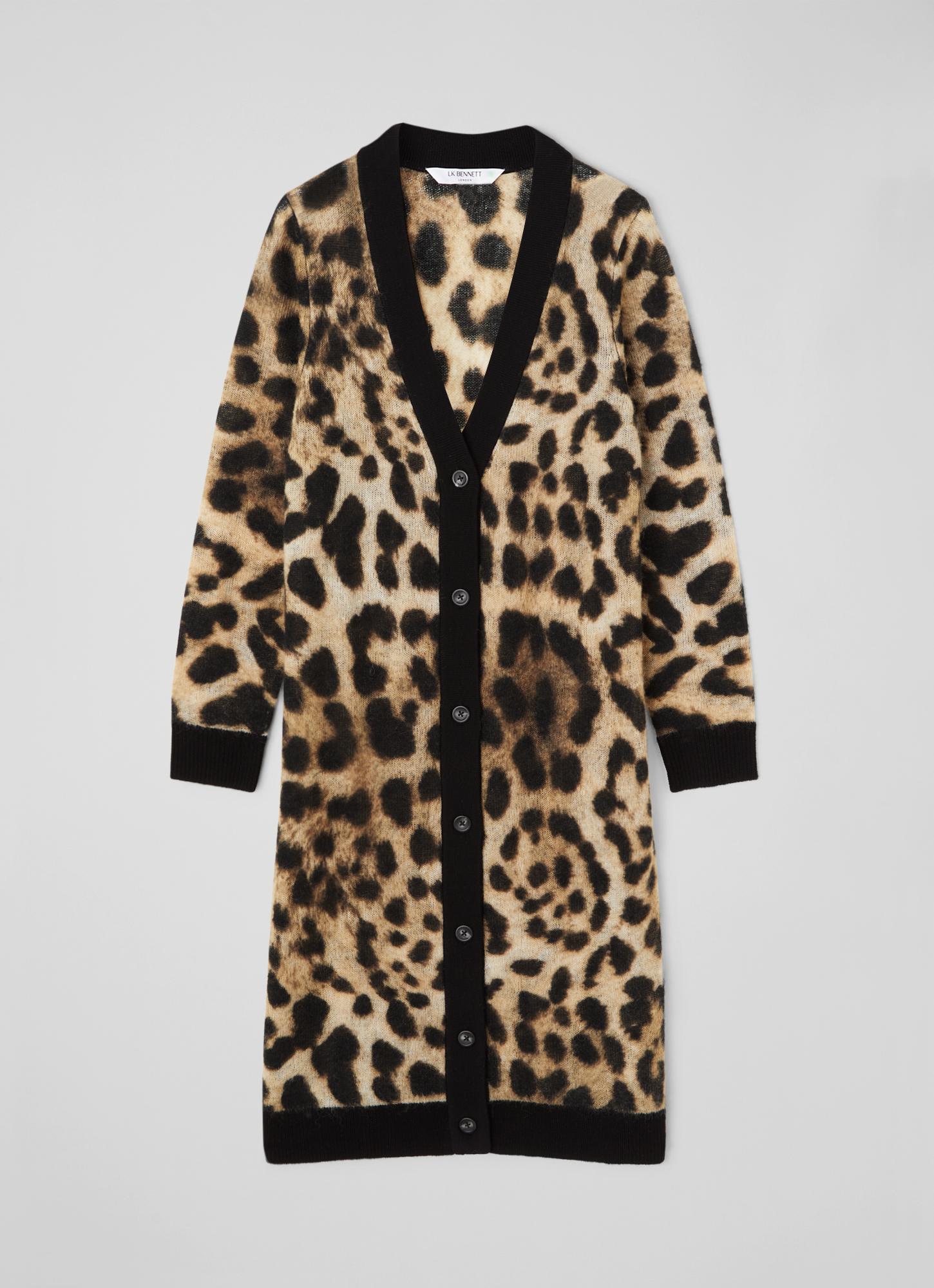 Astrid Animal Print Wool-Blend Long Cardigan | The Archive Sale