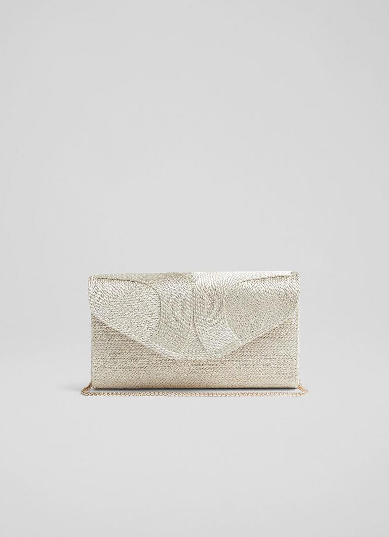 Lucia Soft Gold Rope Lurex Clutch Handbags L.K.Bennett