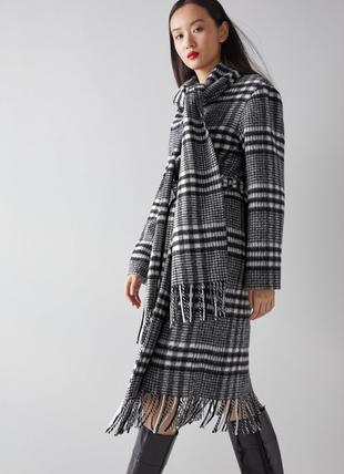 Elder Black and White Wool Blend Blanket Coat
