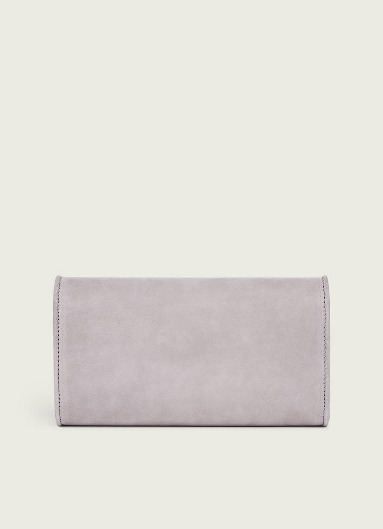 Light grey suede clutch bag outlet