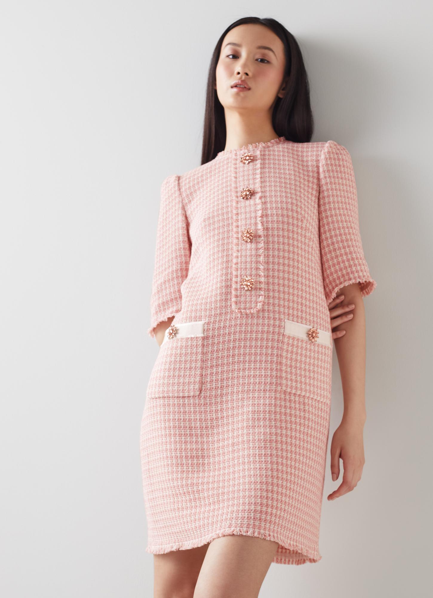 tweed pink dress