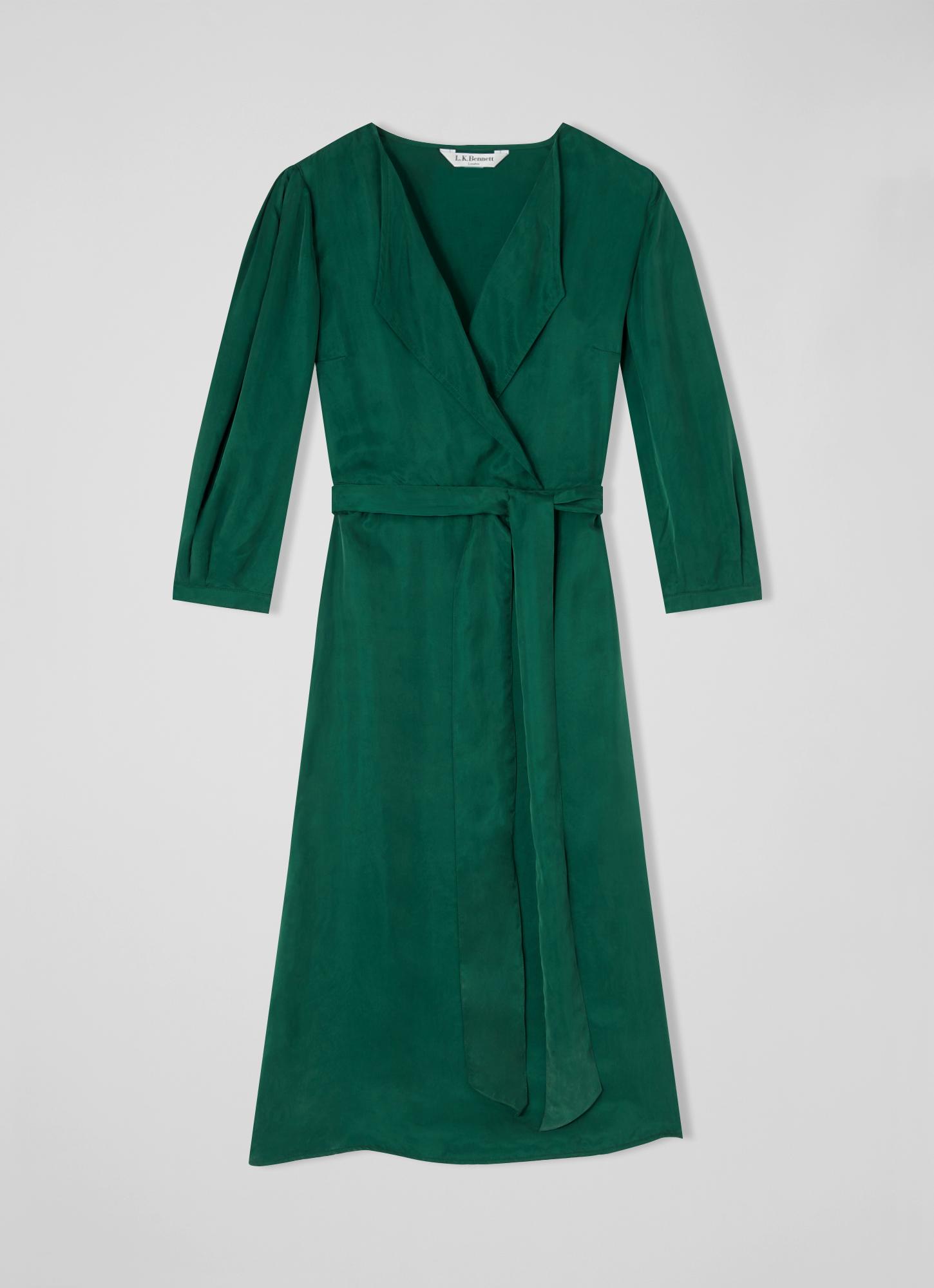 Iris Green Fluid Midi Dress | View All | Clothing | Collections |  L.K.Bennett, London