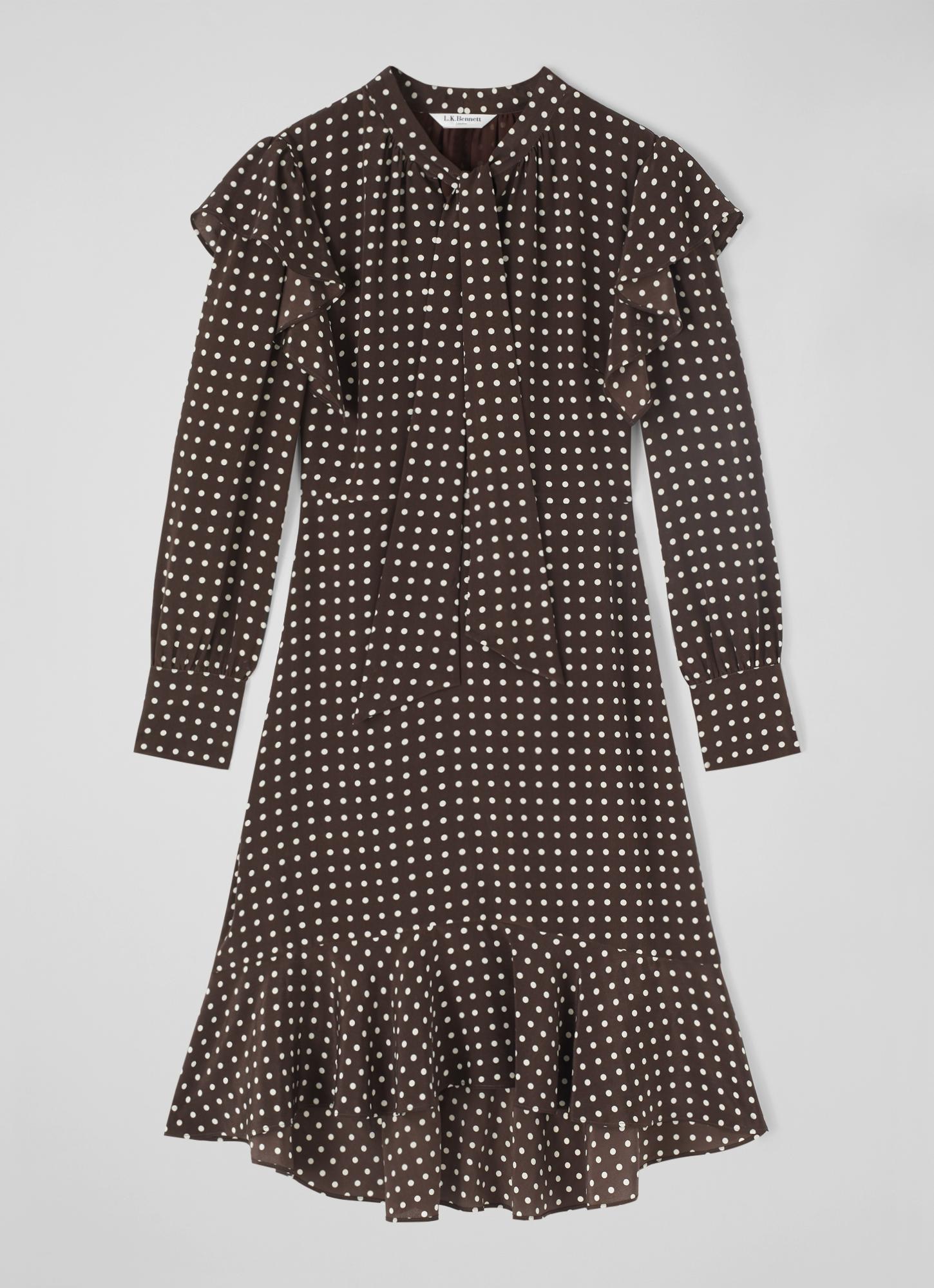white christmas dresses Cream Polka Dot Midi Dress main image 0