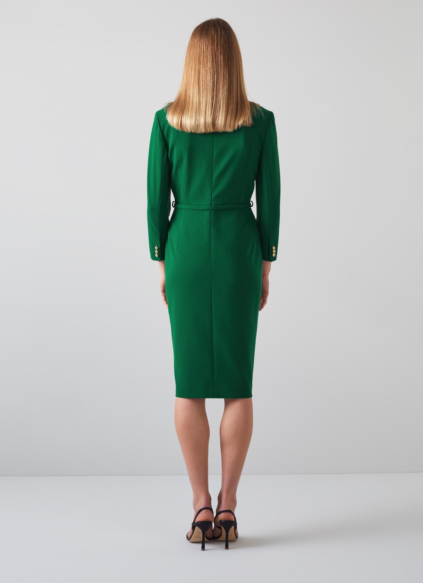 green emerald velvet dress Raven Crepe and Velvet Dress in Dark-Green  Rhea Costa