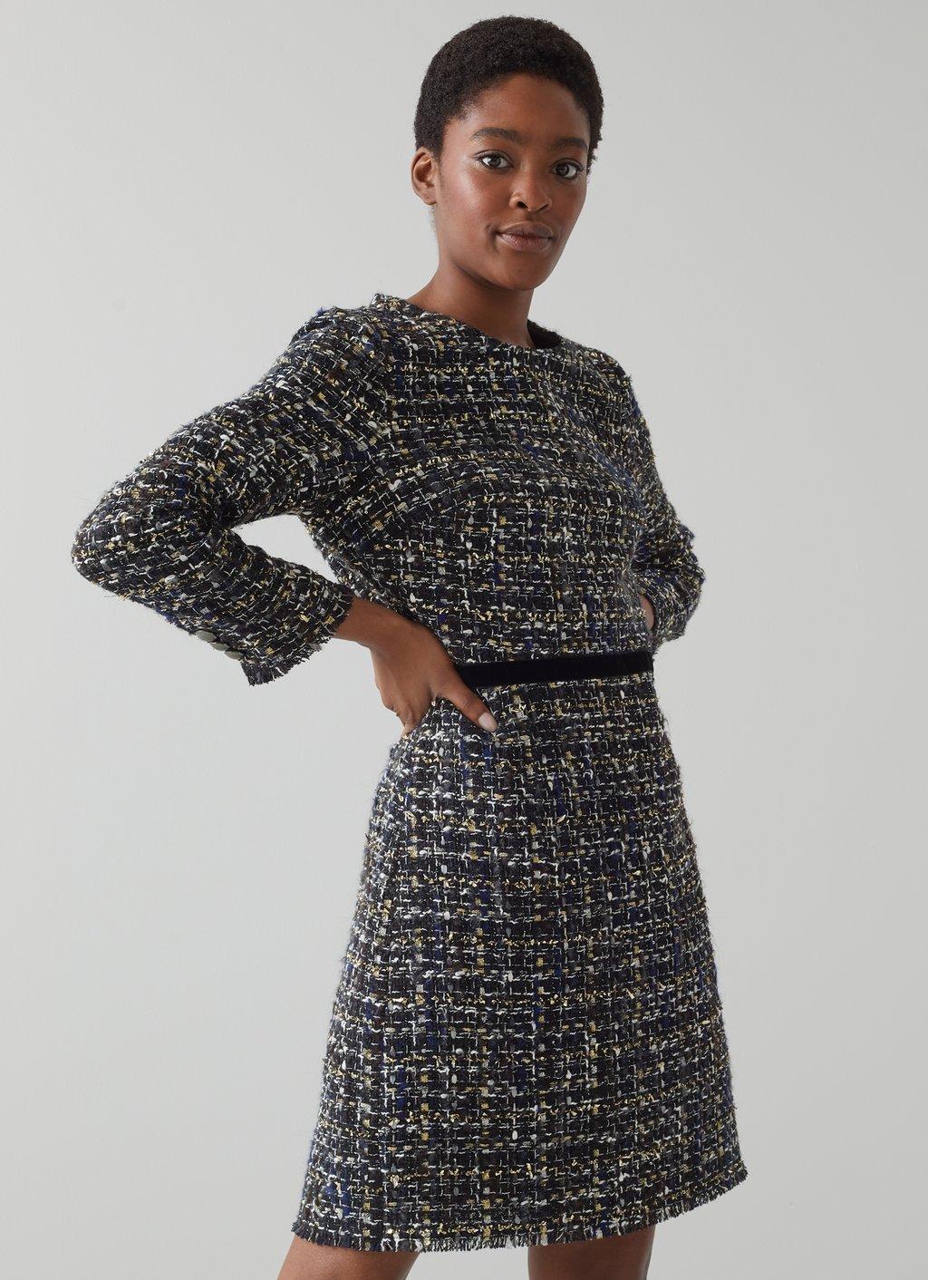 Louis Vuitton Lurex tweed belted skater dress - Vitkac shop online