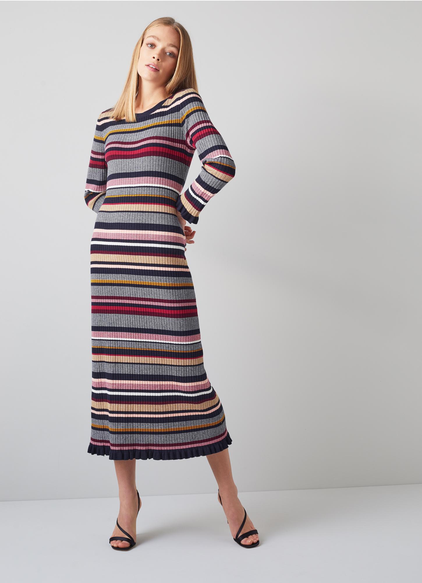 Lillian Multi-Stripe Knitted Dress 