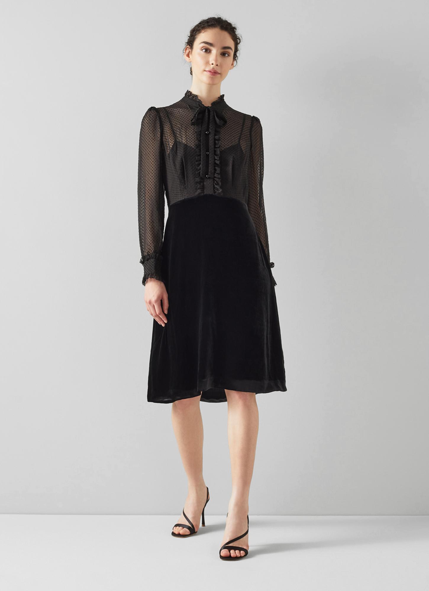 Lucinda Black Velvet Shirt Dress | The Archive Sale