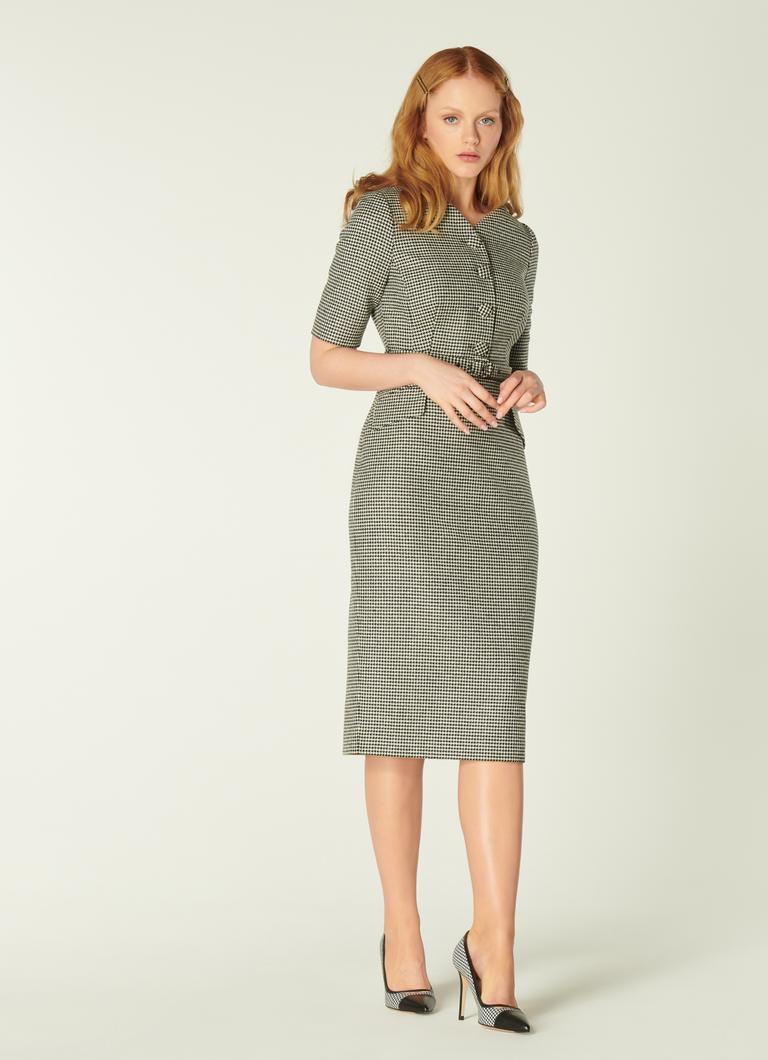 Nina Black White Dogtooth Check Dress The Archive Sale L.K