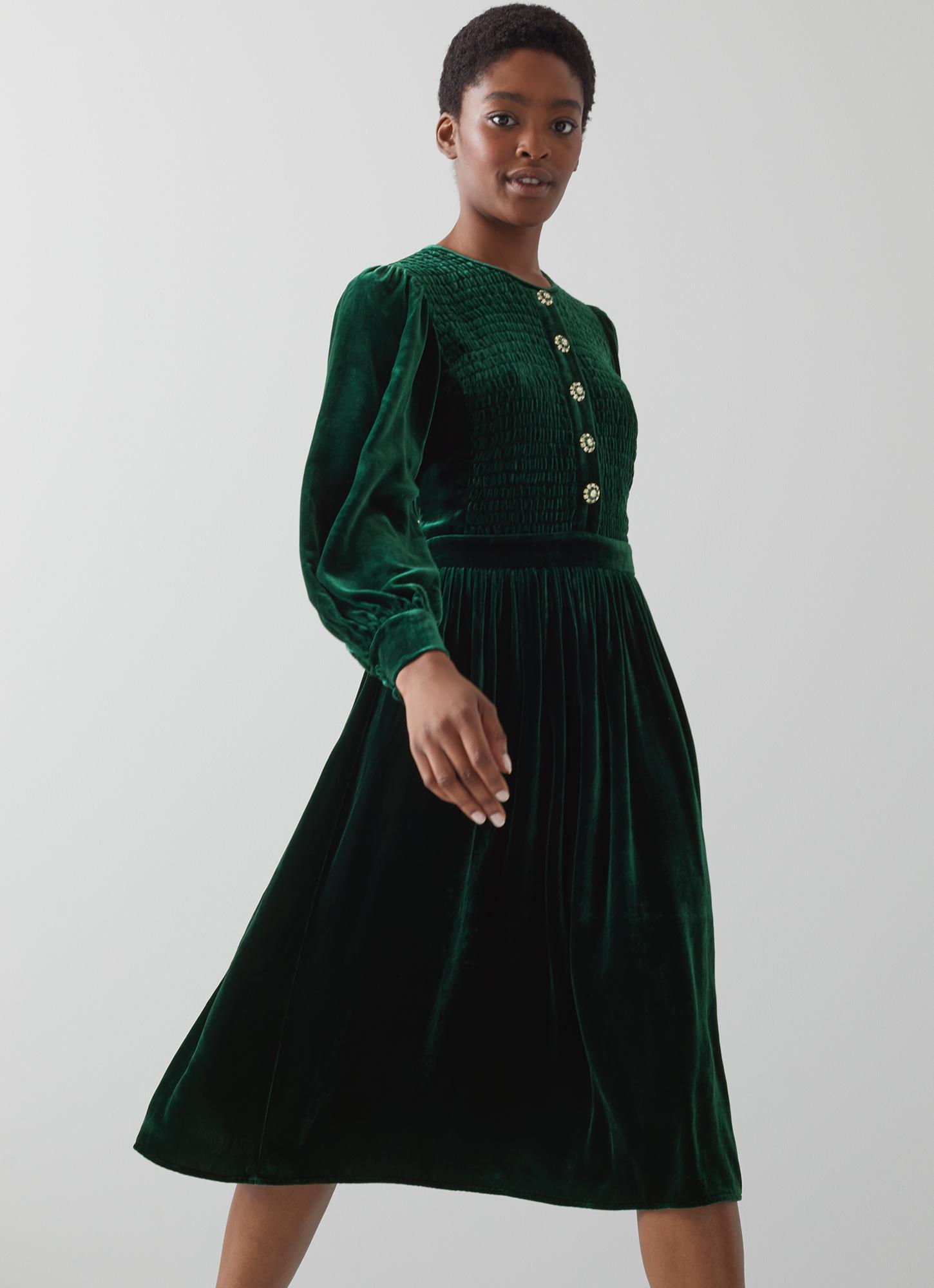 Sigrid Green Silk Dress | The Archive Sale | L.K.Bennett, London