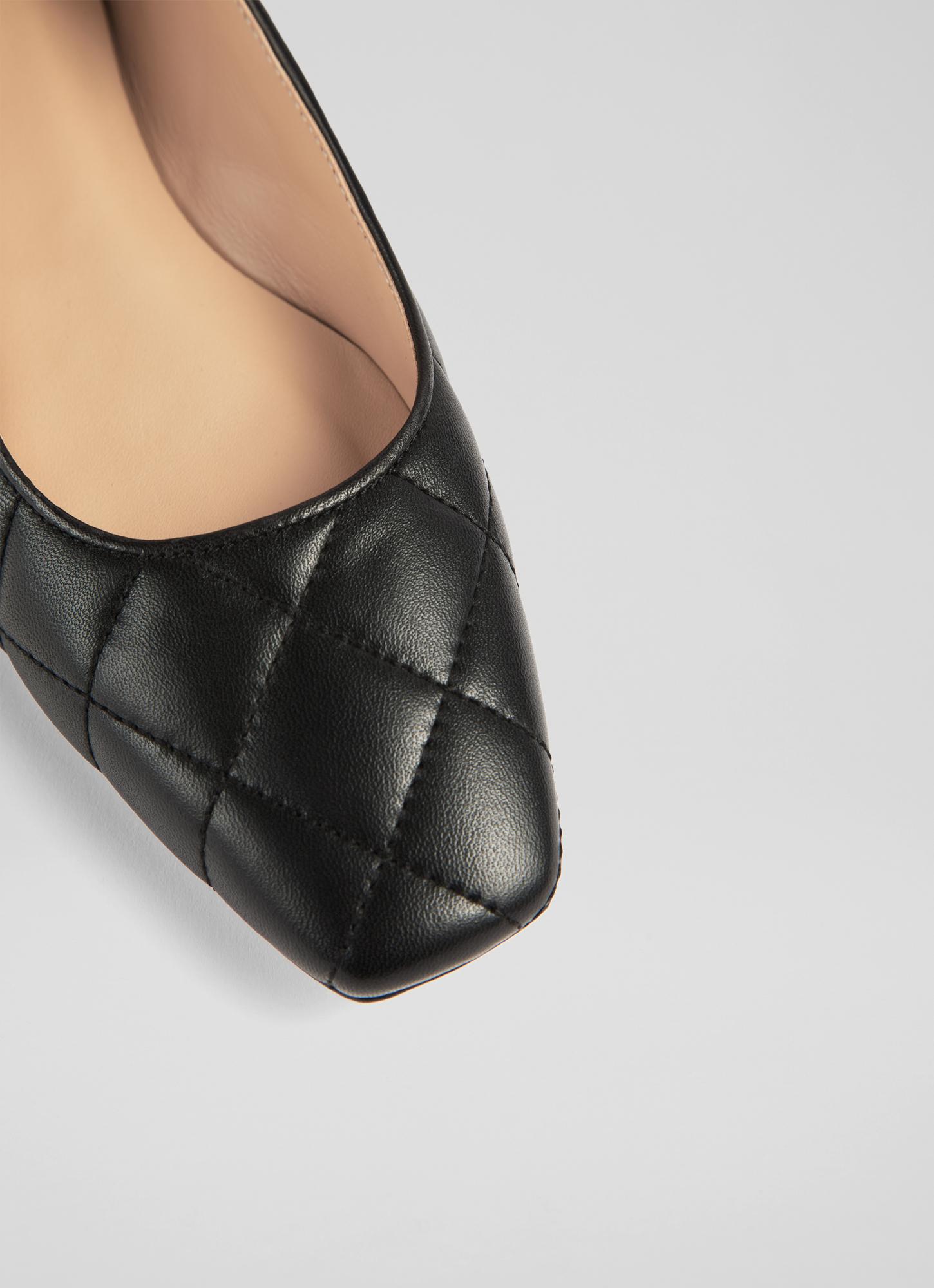 black quilted shoes