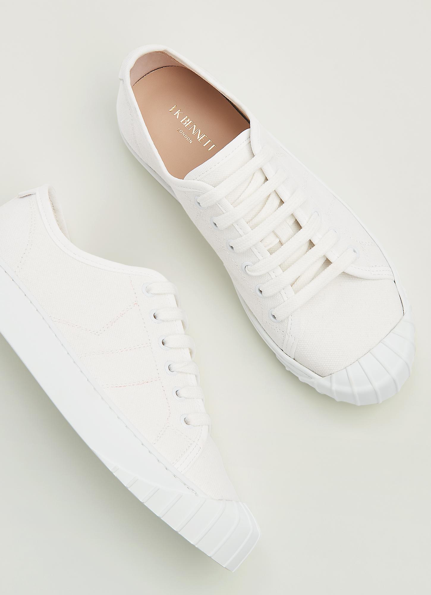 Esme White Recycled Cotton Trainers
