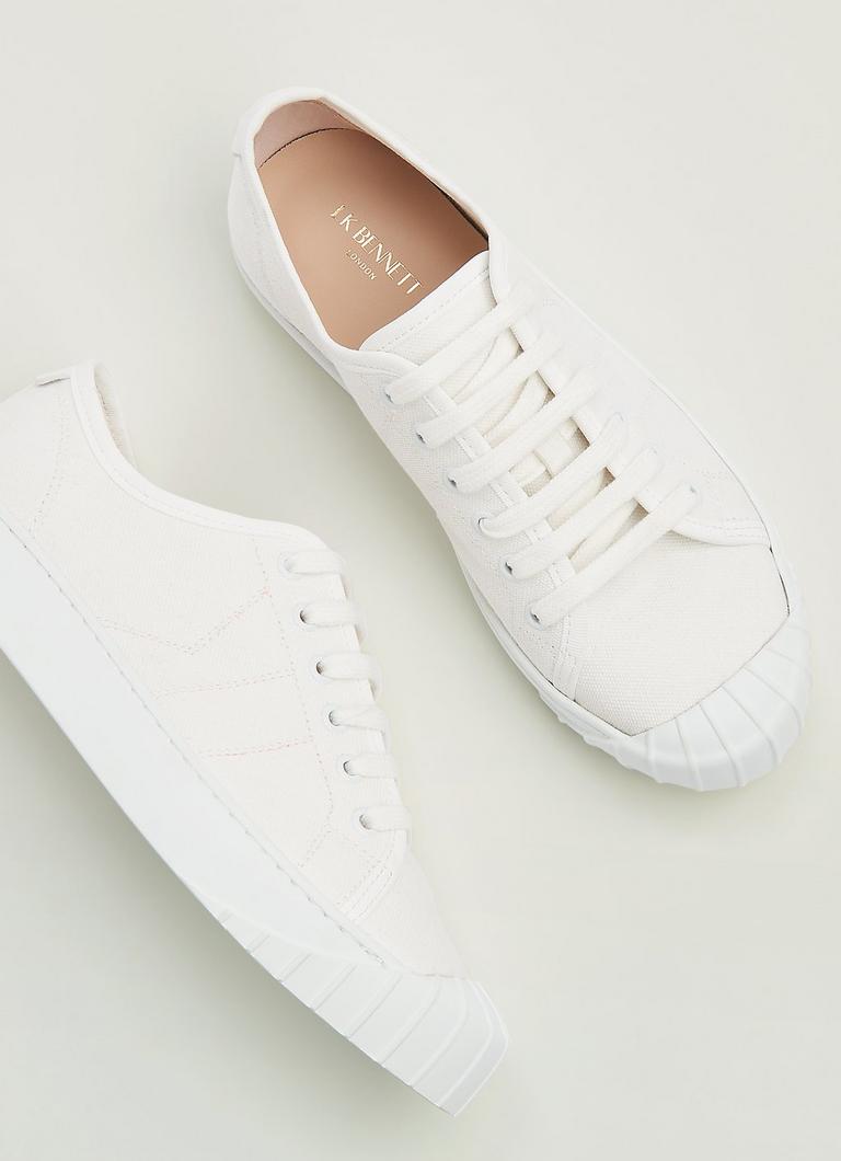 Esme White Recycled Cotton Trainers - Main Image