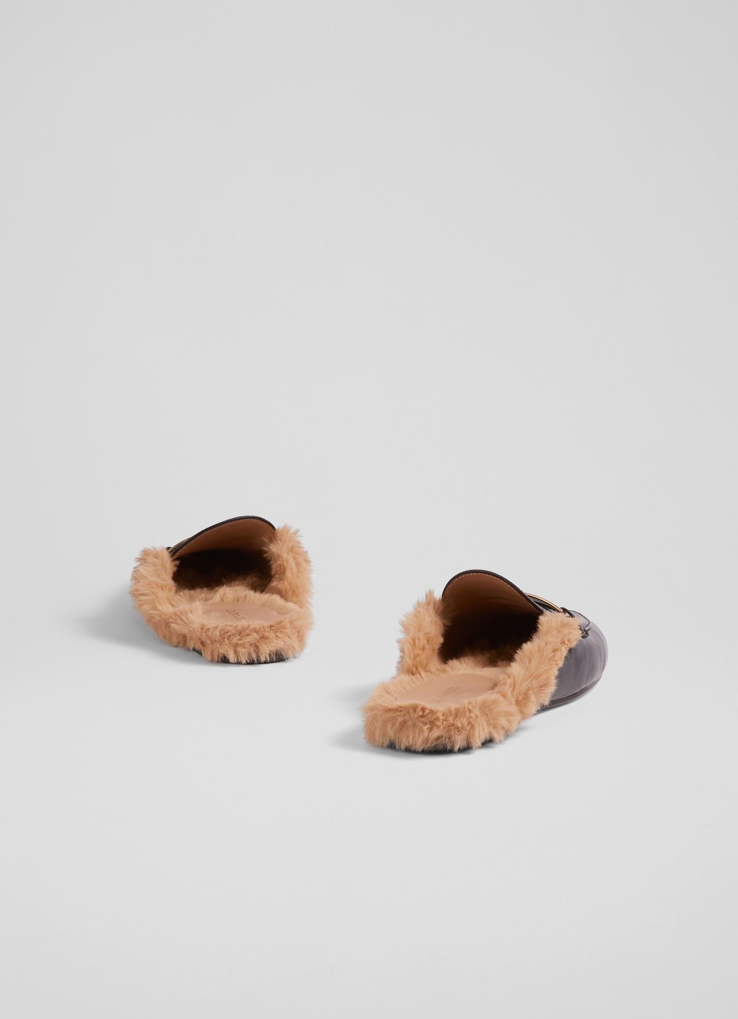 fur lined slip on loafers