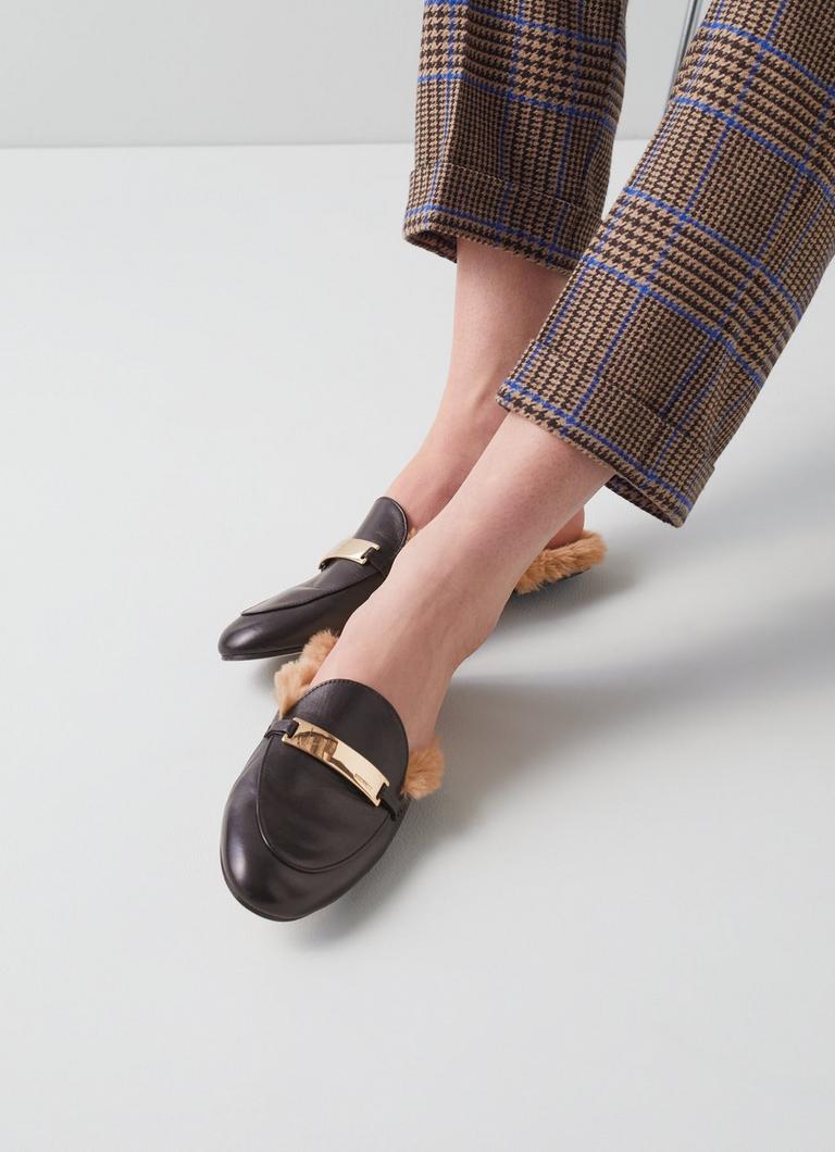 Fur lined 2025 slip on loafers