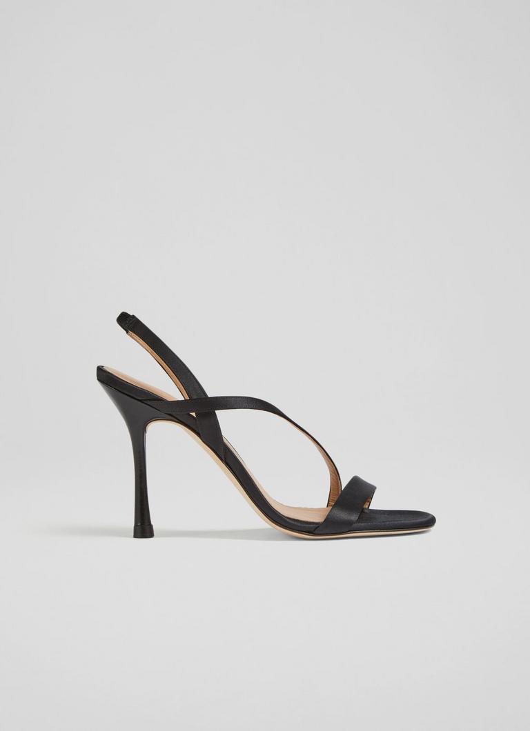 Black strappy heels 2024 sale