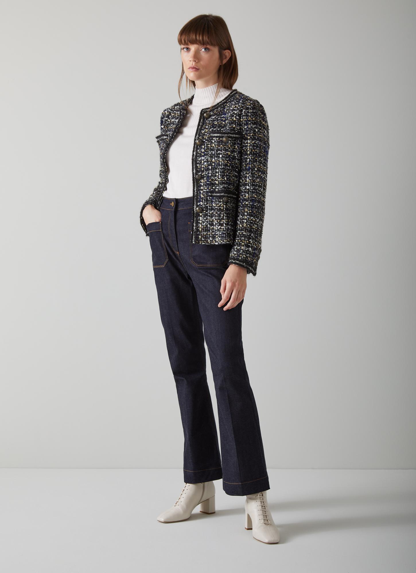 Leena Black Lurex Tweed Jacket | The 