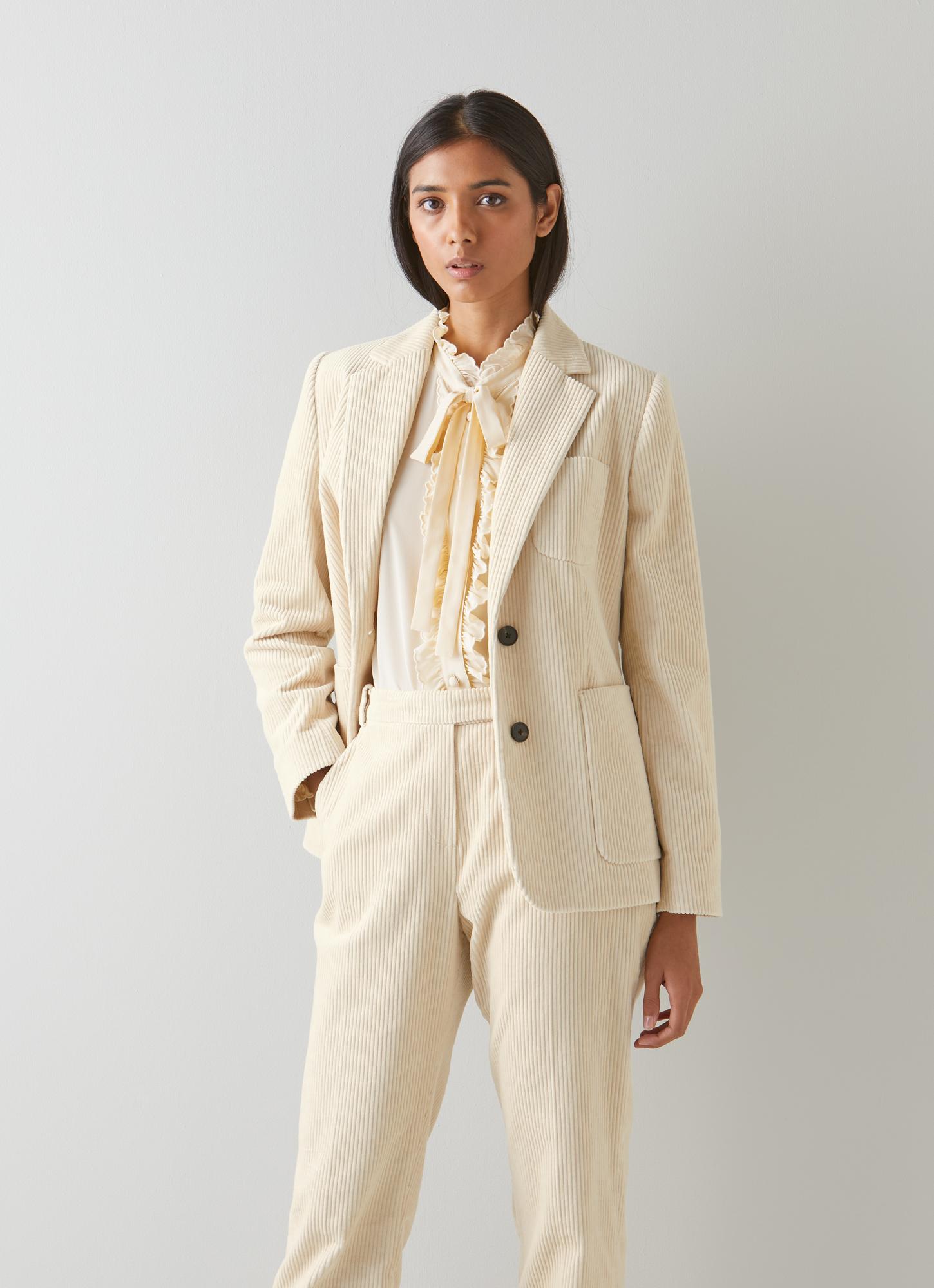 cream cord blazer