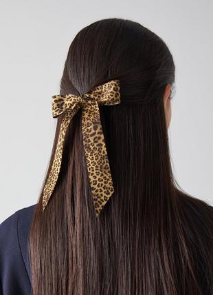 Violet Leopard Print Grosgrain Ribbon Hair Clip
