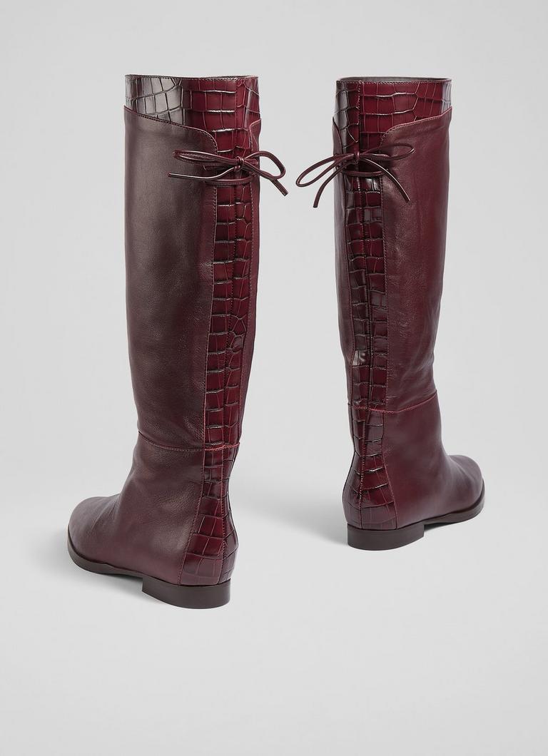 Knee high wine boots hot sale