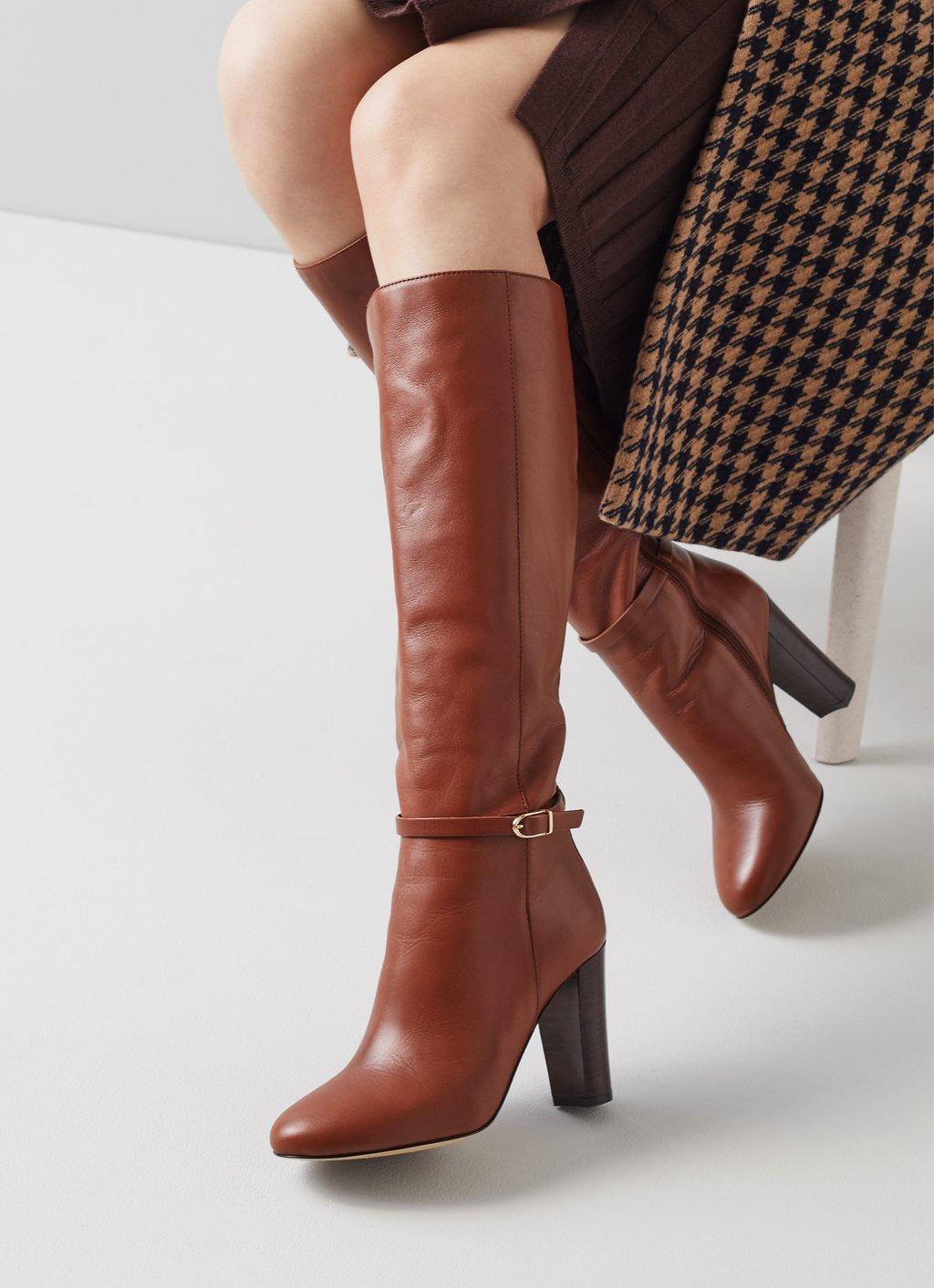 knee length boots leather