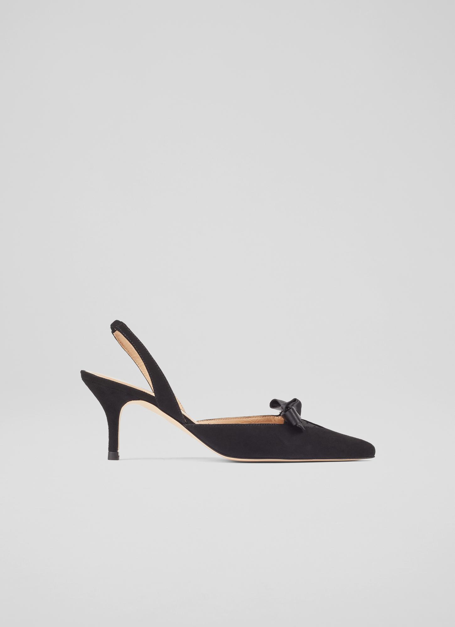 black suede slingback shoes