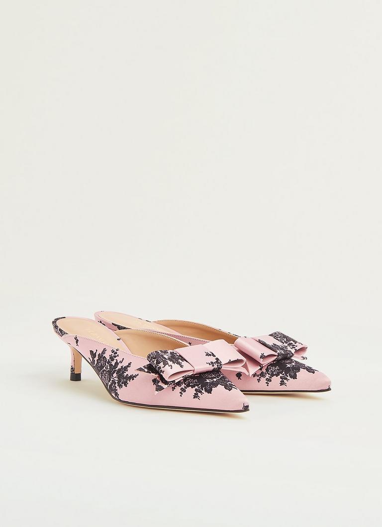 Satin mules with kitten heels discount