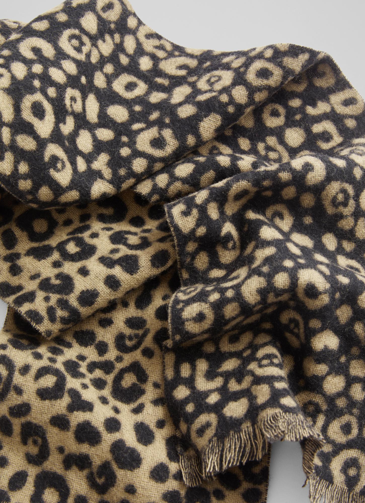 Brooke Leopard Print Wool Scarf The Archive Sale
