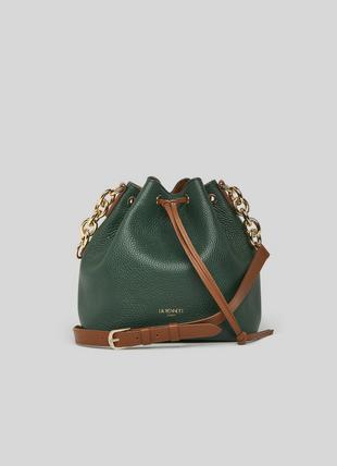Eliza Green Leather Bucket Bag
