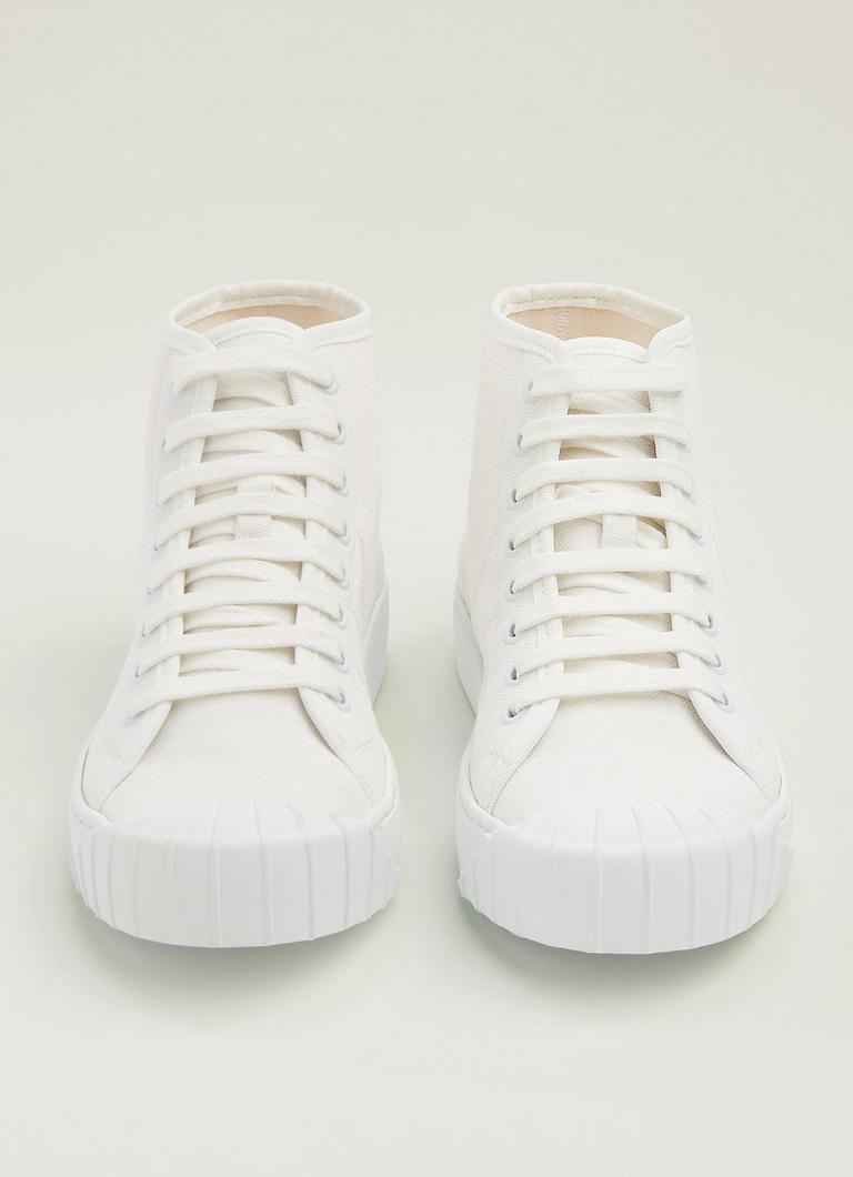 Taylor White Recycled Cotton High Top Trainers Shoes L.K.Bennett