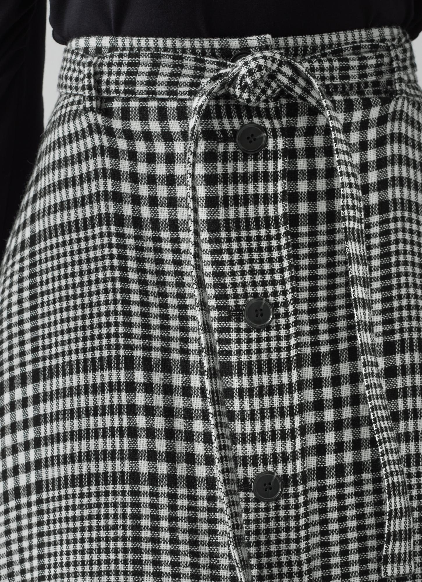 Katie Black and White Check Wool-Blend Skirt | The Archive Sale 