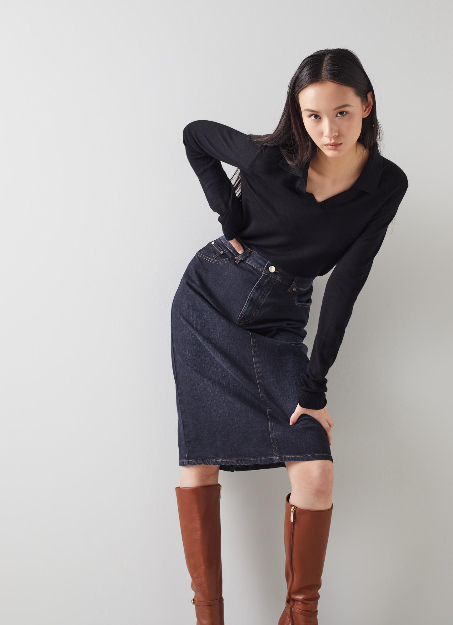 BHS BLACK SHORT jean skirt. UK 16 £9.99 - PicClick UK