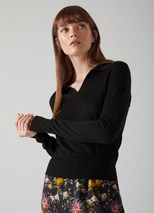 Sophie Black Merino Wool Knitted Top