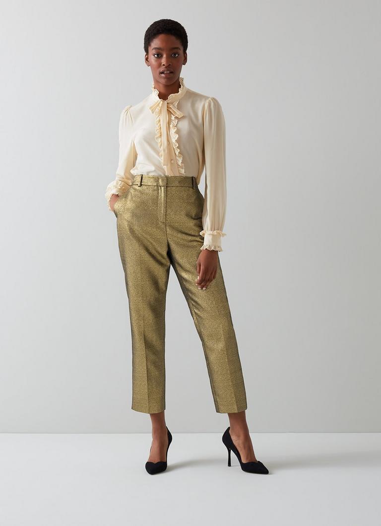 Gold high best sale waisted trousers