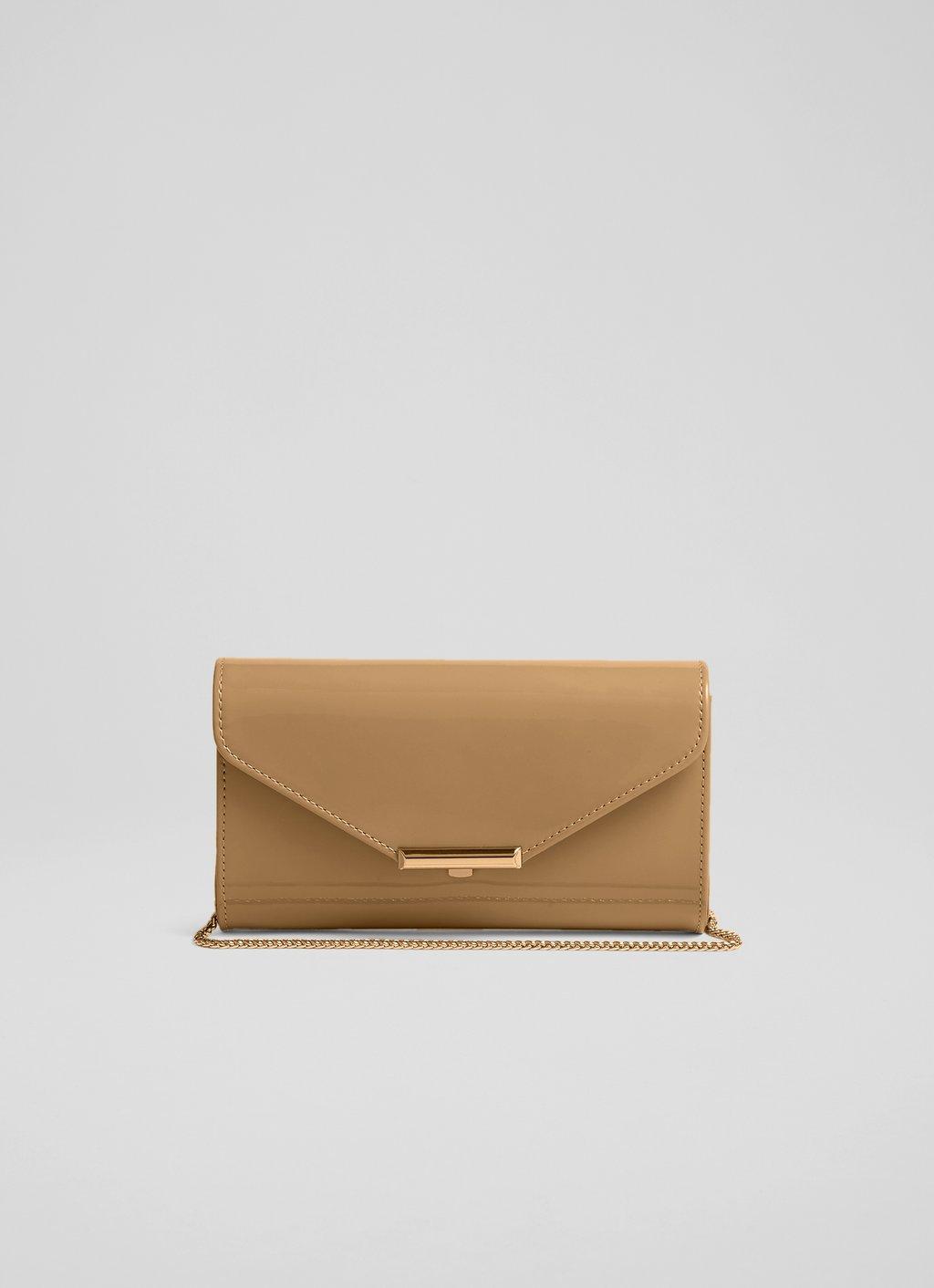 Oogverblindend hout Scorch Lucy Trench Patent Clutch | Handbags | L.K.Bennett