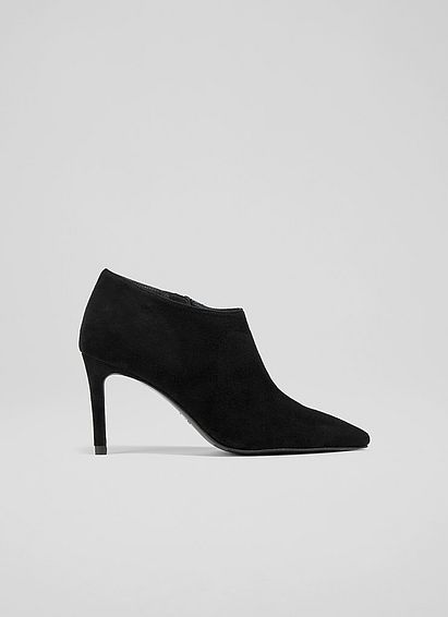 Elle Black Suede Shoe Boots, Black
