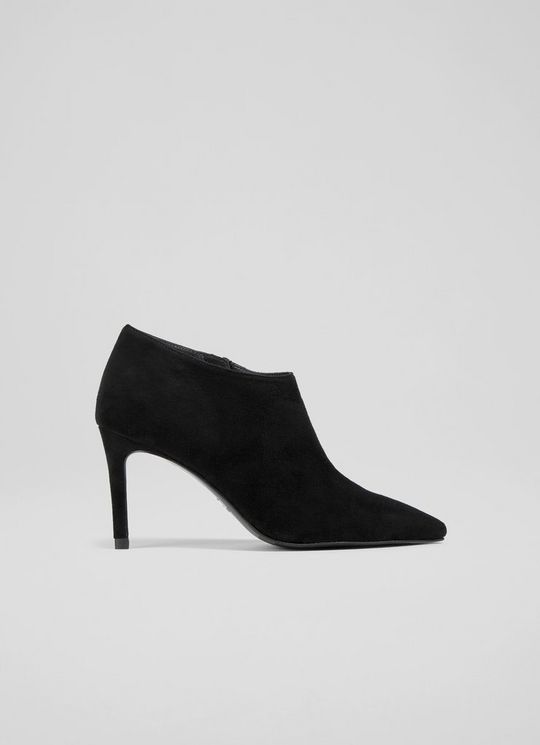 L.K.Bennett Elle Black Suede Shoe Boots, Black