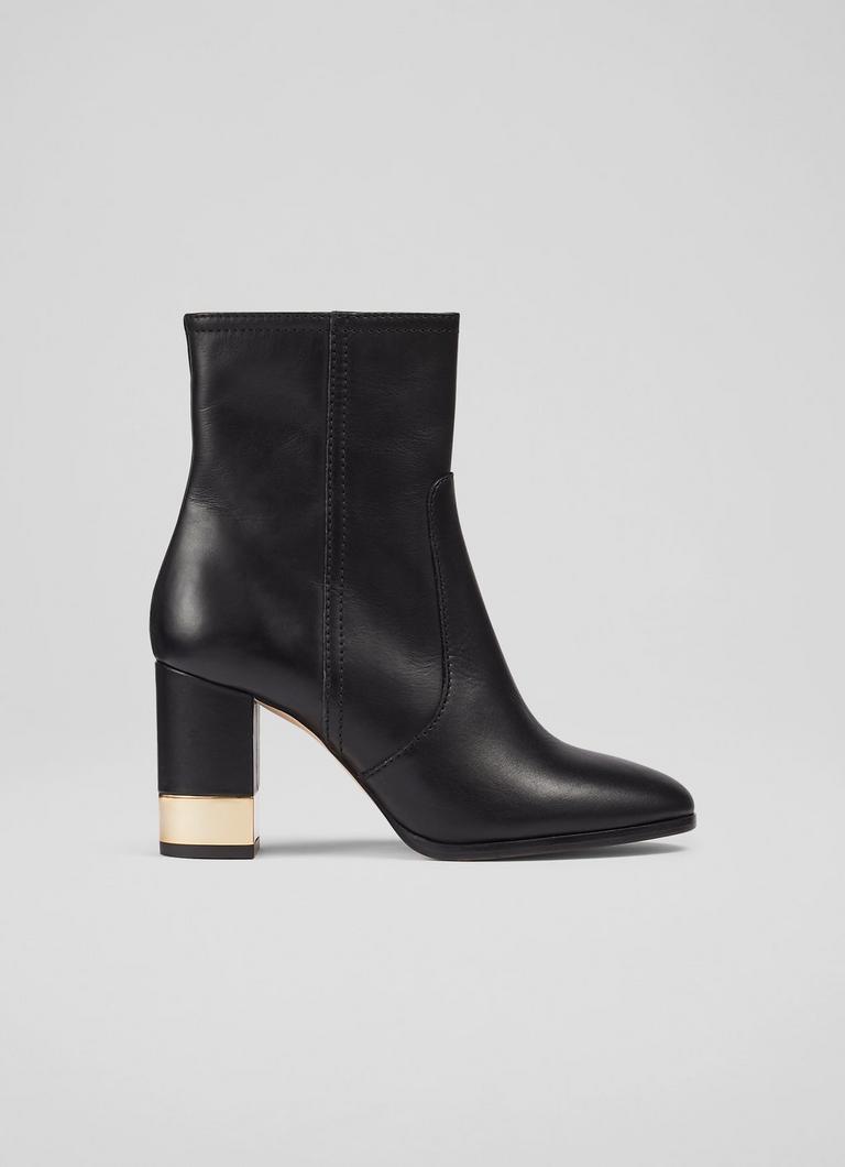 Black leather ankle boots sale 2025