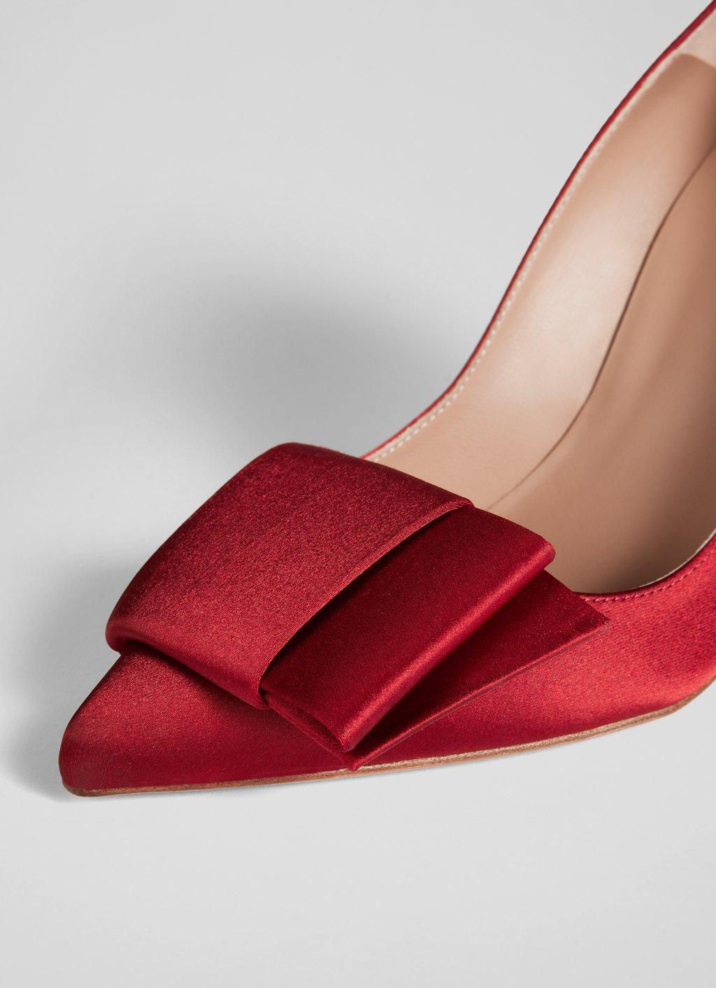 Agathe Red Satin Pointed Toe Courts | Court Shoes | | Collections | L.K.Bennett, London